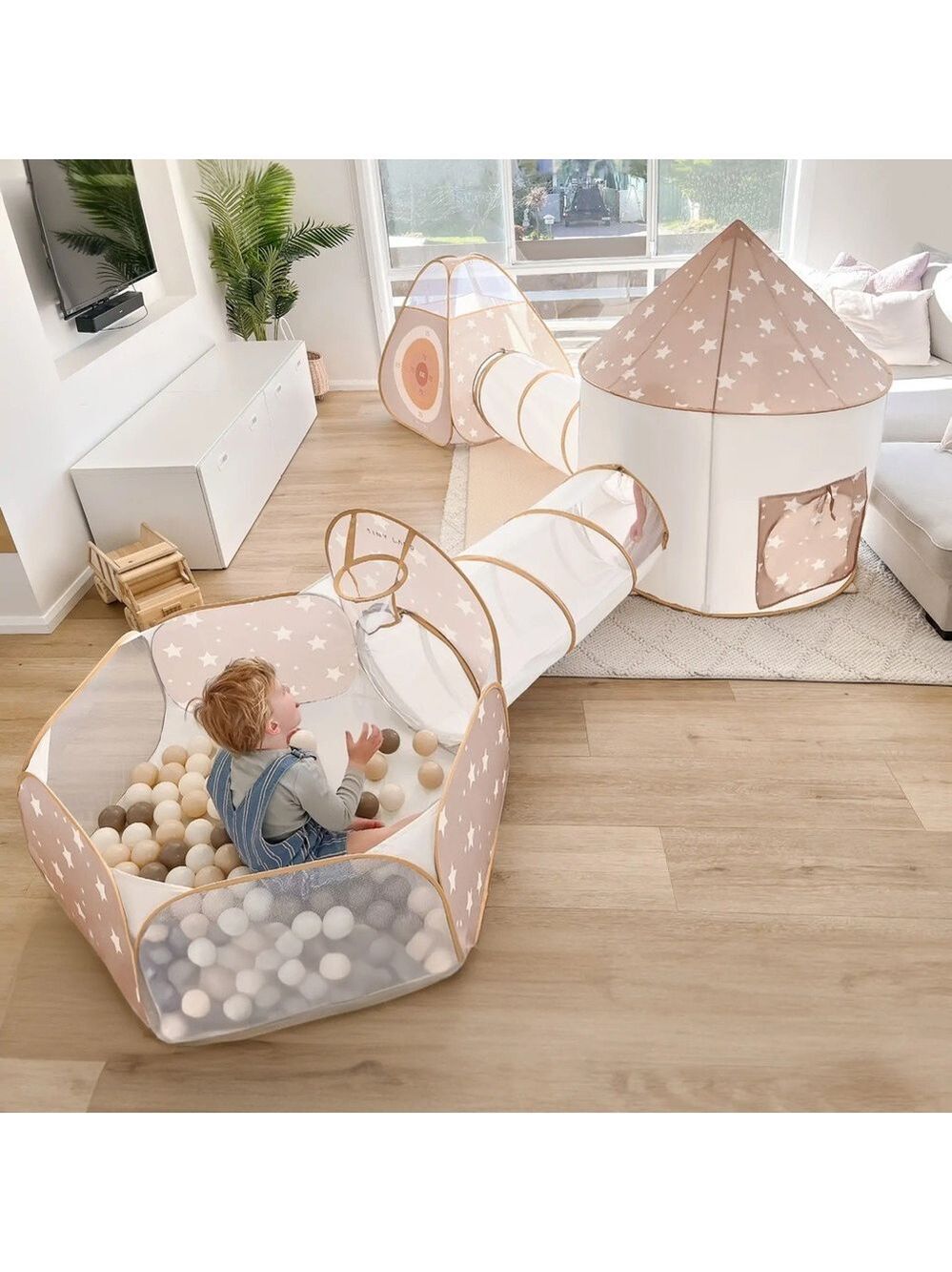 Tiny Land Discovery 5-in-1 Play Tunnel Ball Pit Pop Up Tent New